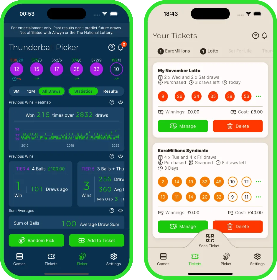 LottoBase App Screenshots